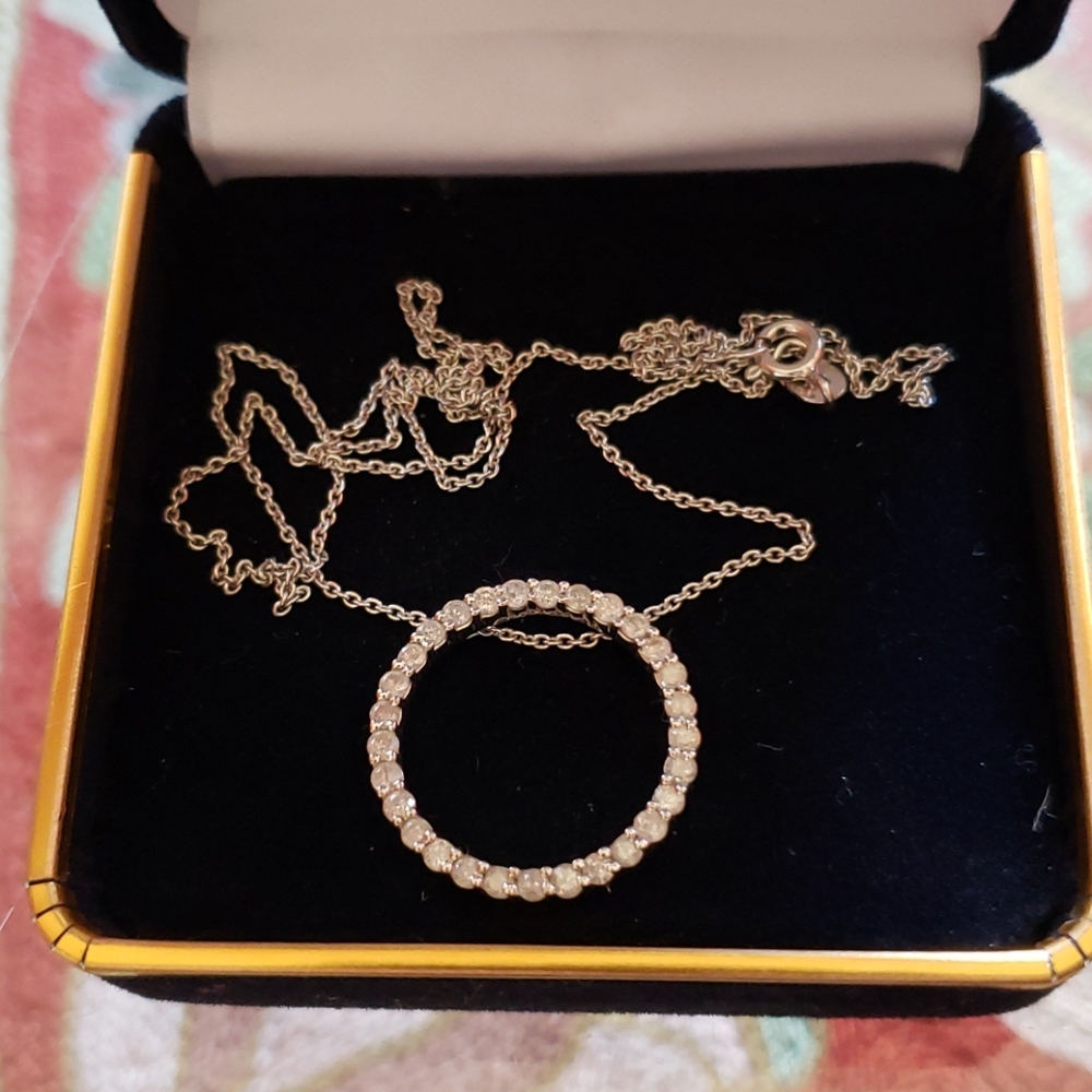 Silver and mosanite infinity pendant